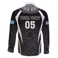 Custom Fiji Rugby Family Matching Puletasi and Hawaiian Shirt Fijian Warrior Black LT05 - Polynesian Pride