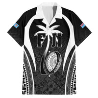 Custom Fiji Rugby Family Matching Summer Maxi Dress and Hawaiian Shirt Fijian Warrior Black LT05 Dad's Shirt - Short Sleeve Black - Polynesian Pride