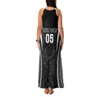 Custom Fiji Rugby Family Matching Tank Maxi Dress and Hawaiian Shirt Fijian Warrior Black LT05 - Polynesian Pride