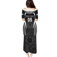 Custom Fiji Rugby Puletasi Fijian Warrior Black