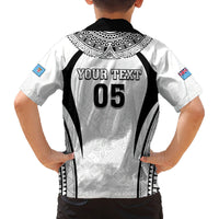 Custom Fiji Rugby Family Matching Summer Maxi Dress and Hawaiian Shirt Fijian Warrior White LT05 - Polynesian Pride