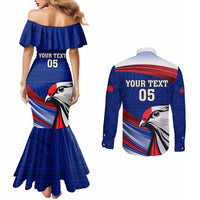 Custom Samoa Rugby Couples Matching Mermaid Dress and Long Sleeve Button Shirt Manuma Ptilinopus Perousii LT05 - Polynesian Pride