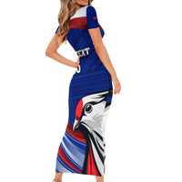 Custom Samoa Rugby Short Sleeve Bodycon Dress Manuma Ptilinopus Perousii