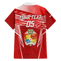 Custom Tonga Rugby Family Matching Off Shoulder Short Dress and Hawaiian Shirt Kupesi Ngatu Pattern