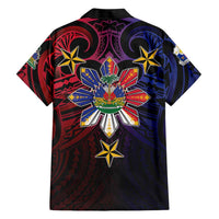 Haiti Philippines Family Matching Off Shoulder Maxi Dress and Hawaiian Shirt Haitian Coat Of Arms With Filipino Sun LT05 - Polynesian Pride
