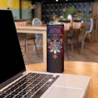 Haiti Philippines Skinny Tumbler Haitian Coat Of Arms With Filipino Sun LT05 - Polynesian Pride