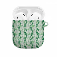 Hawaii Ti Leaf Maile Tuberose Lei AirPods Case With Hanalei Leaf Green