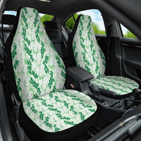 Hawaii Ti Leaf Maile Tuberose Lei Car Seat Cover With Hanalei Leaf Green