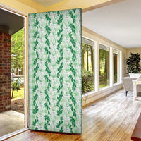 Hawaii Ti Leaf Maile Tuberose Lei Door Cover With Hanalei Leaf Green