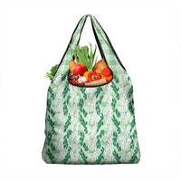 Hawaii Ti Leaf Maile Tuberose Lei Grocery Bag With Hanalei Leaf Green