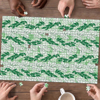 Hawaii Ti Leaf Maile Tuberose Lei Puzzle With Hanalei Leaf Green