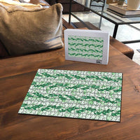 Hawaii Ti Leaf Maile Tuberose Lei Puzzle With Hanalei Leaf Green