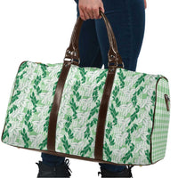 Hawaii Ti Leaf Maile Tuberose Lei Travel Bag With Hanalei Leaf Green