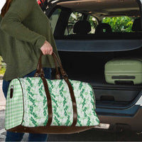 Hawaii Ti Leaf Maile Tuberose Lei Travel Bag With Hanalei Leaf Green