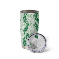 Hawaii Ti Leaf Maile Tuberose Lei Tumbler Cup With Hanalei Leaf Green