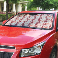Hawaii Ti Leaf Maile Tuberose Lei Auto Sun Shade With Hanalei Leaf Red