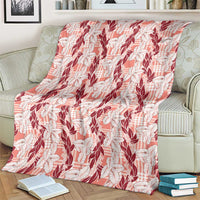 Hawaii Ti Leaf Maile Tuberose Lei Blanket With Hanalei Leaf Red