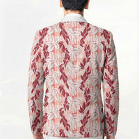 Hawaii Ti Leaf Maile Tuberose Lei Blazer With Hanalei Leaf Red