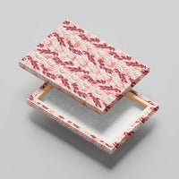 Hawaii Ti Leaf Maile Tuberose Lei Canvas Wall Art With Hanalei Leaf Red
