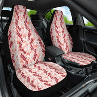 Hawaii Ti Leaf Maile Tuberose Lei Car Seat Cover With Hanalei Leaf Red