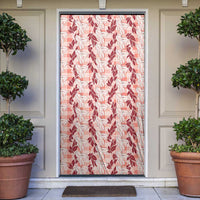 Hawaii Ti Leaf Maile Tuberose Lei Door Cover With Hanalei Leaf Red