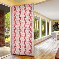 Hawaii Ti Leaf Maile Tuberose Lei Door Cover With Hanalei Leaf Red