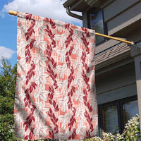 Hawaii Ti Leaf Maile Tuberose Lei Garden Flag With Hanalei Leaf Red