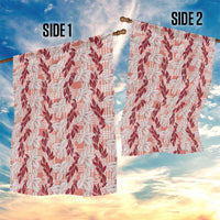 Hawaii Ti Leaf Maile Tuberose Lei Garden Flag With Hanalei Leaf Red