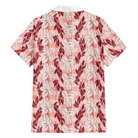 Hawaii Ti Leaf Maile Tuberose Lei Hawaiian Shirt With Hanalei Leaf Red