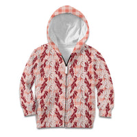 Hawaii Ti Leaf Maile Tuberose Lei Kid Hoodie With Hanalei Leaf Red