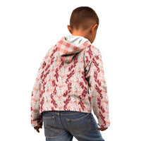 Hawaii Ti Leaf Maile Tuberose Lei Kid Hoodie With Hanalei Leaf Red