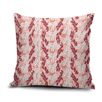 Hawaii Ti Leaf Maile Tuberose Lei Pillow Cover With Hanalei Leaf Red
