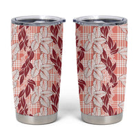 Hawaii Ti Leaf Maile Tuberose Lei Tumbler Cup With Hanalei Leaf Red