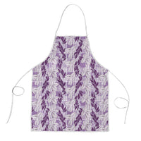 Hawaii Ti Leaf Maile Tuberose Lei Apron With Hanalei Leaf Purple