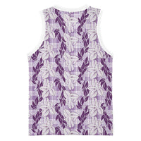 Hawaii Ti Leaf Maile Tuberose Lei Basketball Jersey With Hanalei Leaf Purple