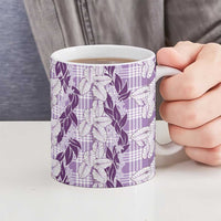 Hawaii Ti Leaf Maile Tuberose Lei Ceramic Mug With Hanalei Leaf Purple