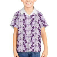 Hawaii Ti Leaf Maile Tuberose Lei Hawaiian Shirt With Hanalei Leaf Purple