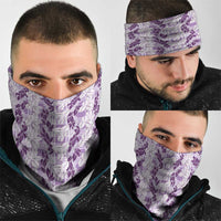 Hawaii Ti Leaf Maile Tuberose Lei Neck Gaiter With Hanalei Leaf Purple