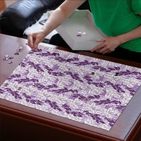 Hawaii Ti Leaf Maile Tuberose Lei Puzzle With Hanalei Leaf Purple