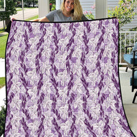 Hawaii Ti Leaf Maile Tuberose Lei Quilt With Hanalei Leaf Purple