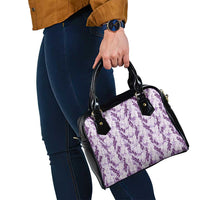 Hawaii Ti Leaf Maile Tuberose Lei Shoulder Handbag With Hanalei Leaf Purple