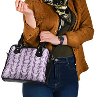 Hawaii Ti Leaf Maile Tuberose Lei Shoulder Handbag With Hanalei Leaf Purple