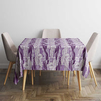 Hawaii Ti Leaf Maile Tuberose Lei Tablecloth With Hanalei Leaf Purple
