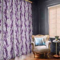 Hawaii Ti Leaf Maile Tuberose Lei Window Curtain With Hanalei Leaf Purple