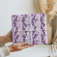 Hawaii Ti Leaf Maile Tuberose Lei Wrapping Paper With Hanalei Leaf Purple
