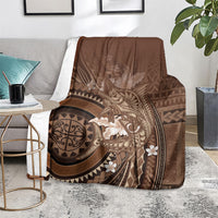 Samoa Tatau Marlin Blanket With Siapo Motifs Brown