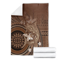 Samoa Tatau Marlin Blanket With Siapo Motifs Brown