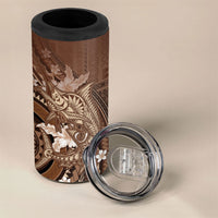 Samoa Tatau Marlin 4 in 1 Can Cooler Tumbler With Siapo Motifs Brown