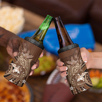 Samoa Tatau Marlin 4 in 1 Can Cooler Tumbler With Siapo Motifs Brown