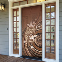Samoa Tatau Marlin Door Cover With Siapo Motifs Brown
